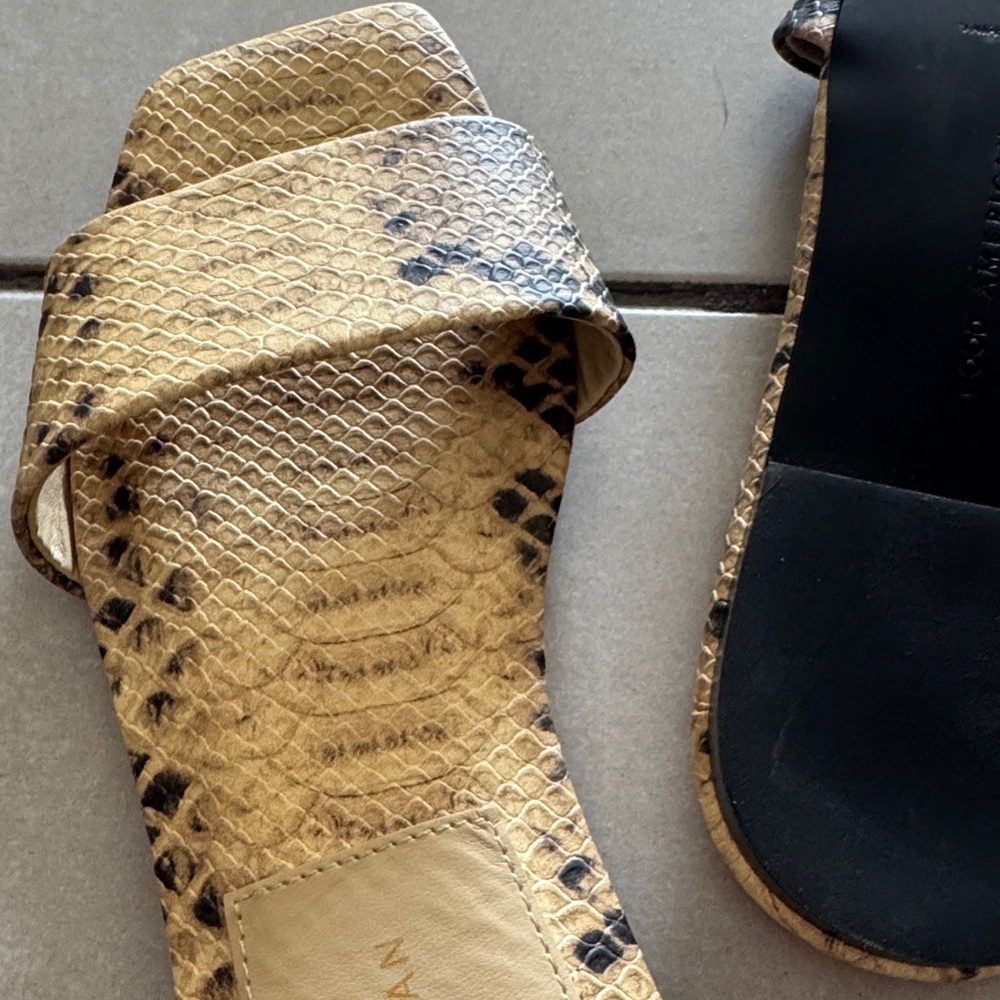 Good American Gold Snake Pattern Sandals NEW size 7 - Picture 5 of 5
